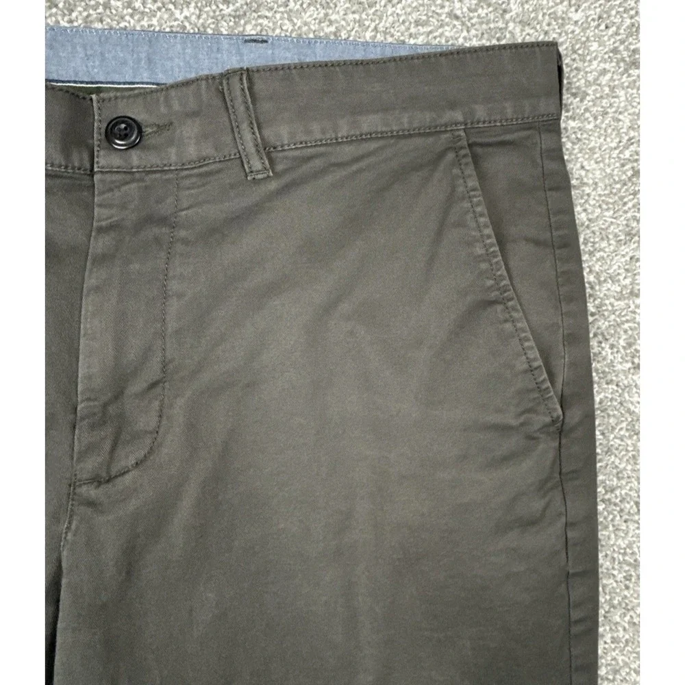 L.L.Bean Chino‎ Pants Men's 35x30 Gray Standard Fit Stretch Work Casual